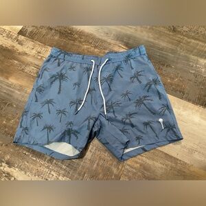 Mad Pelican Blue Palm Tree Swim Shorts
